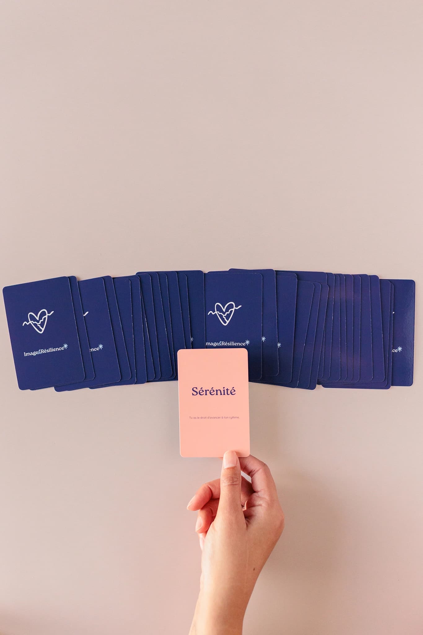 Carte avec le message Sérénité